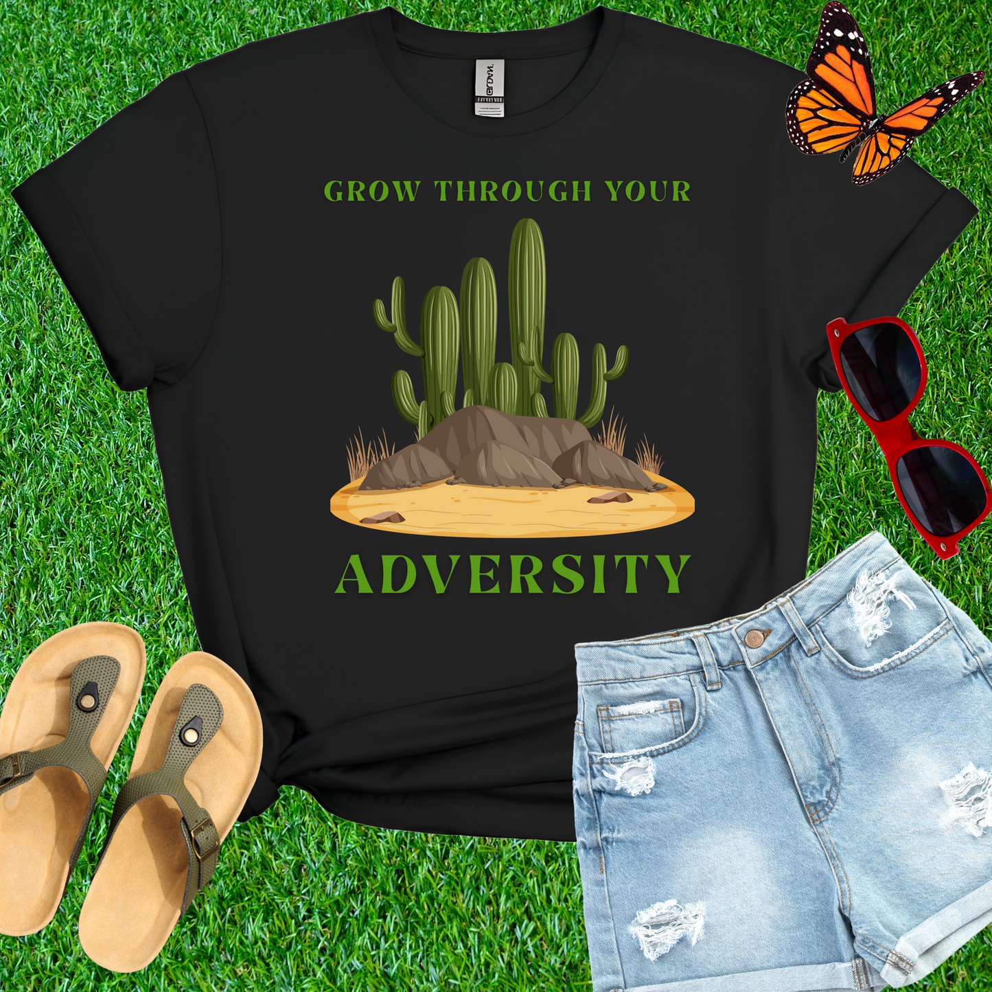 Grow Through Your Adversity Cactus T-Shirt