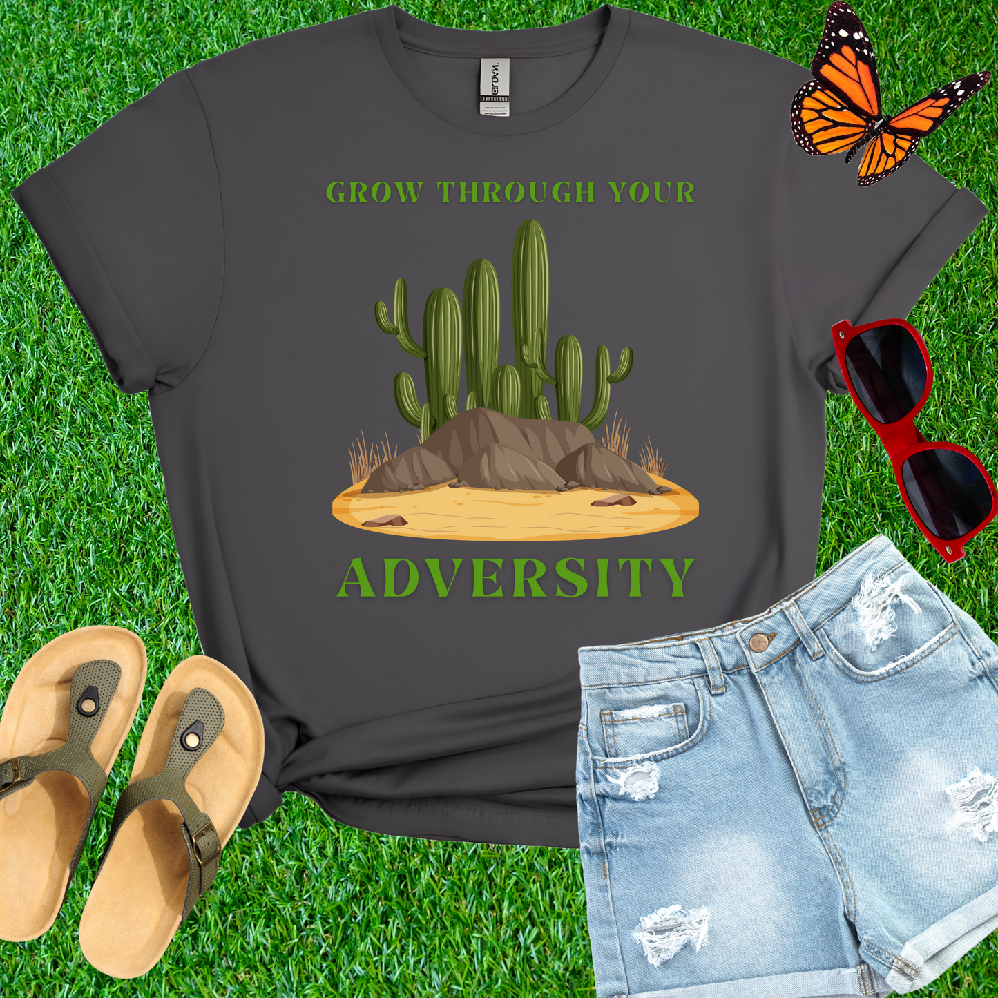 Grow Through Your Adversity Cactus T-Shirt