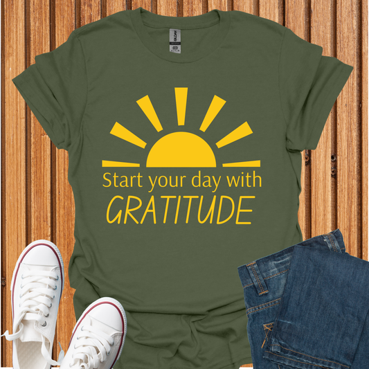 Start Your Day With Gratitude - Sun T-Shirt