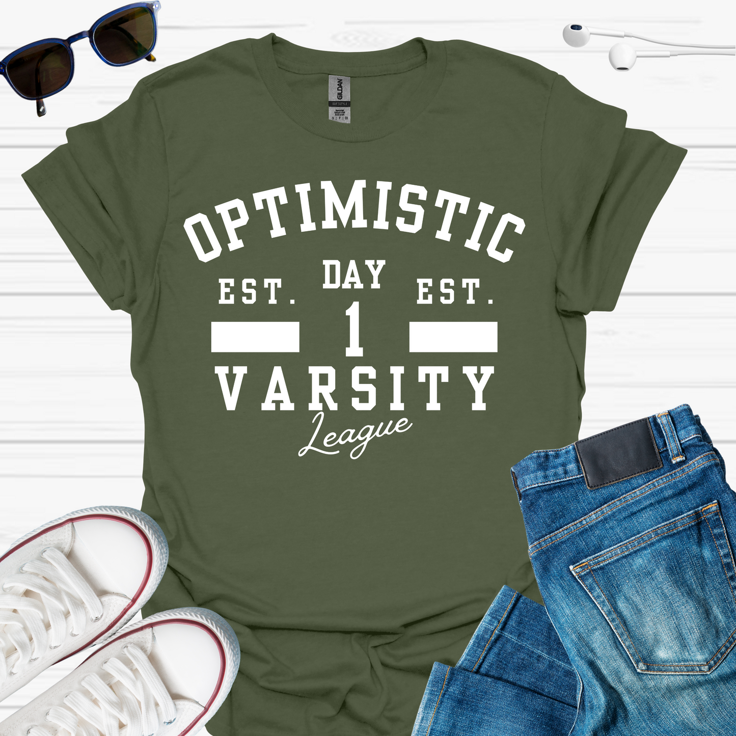 Optimistic Varsity T-Shirt