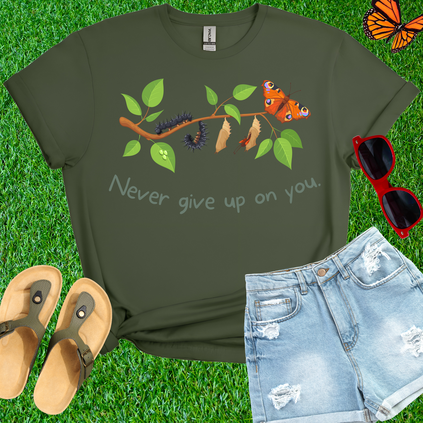 Never Give Up On You Butterfly T-Shirt
