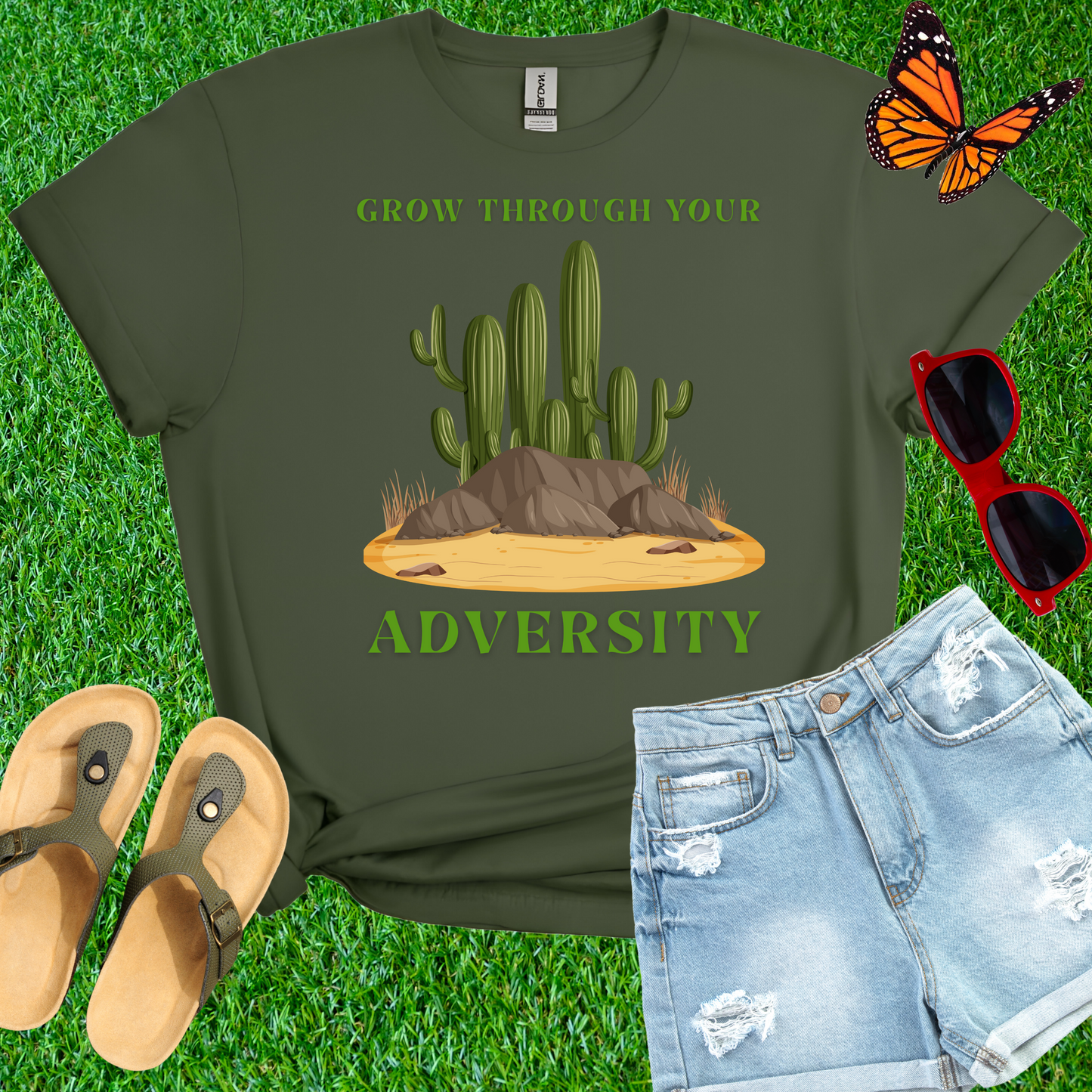 Grow Through Your Adversity Cactus T-Shirt
