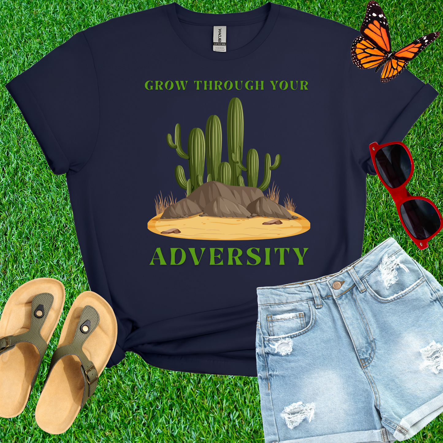 Grow Through Your Adversity Cactus T-Shirt