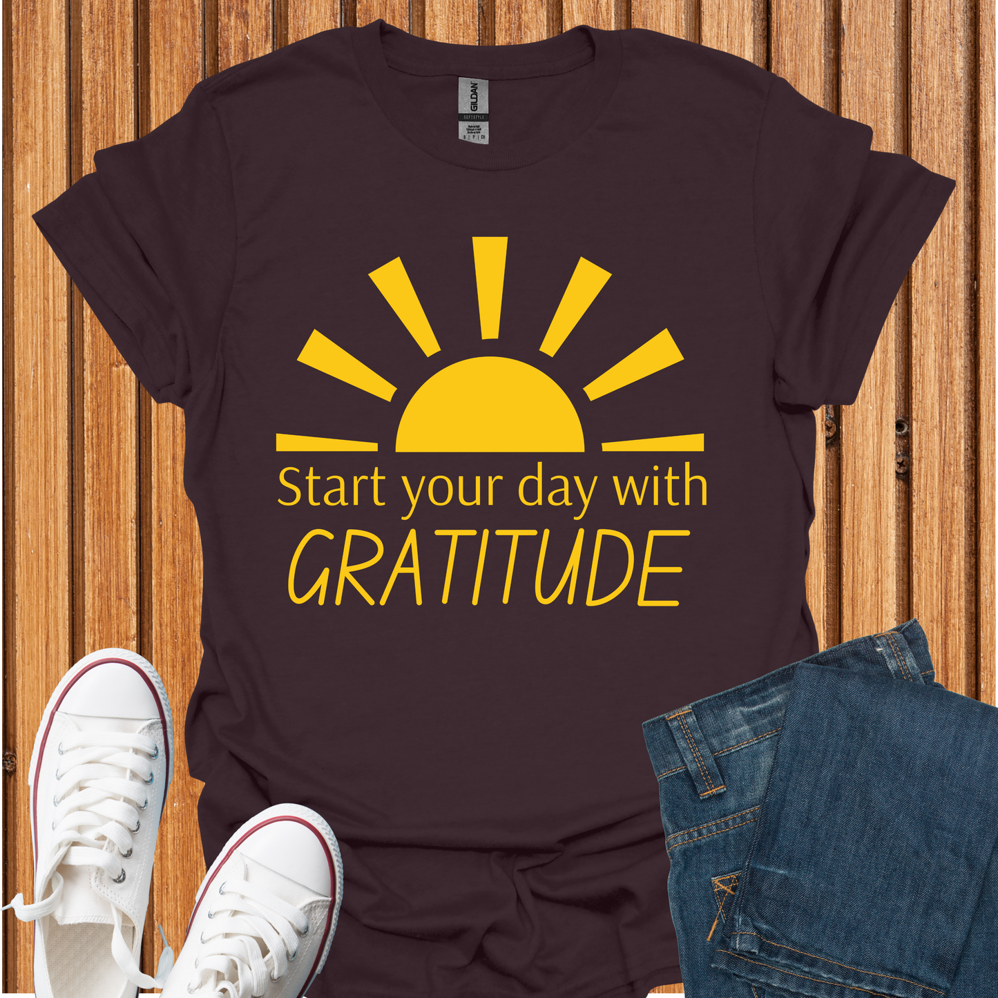 Start Your Day With Gratitude - Sun T-Shirt