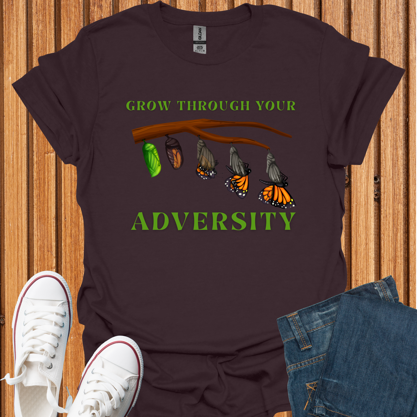 Grow Through Your Adversity Butterfly T-Shirt