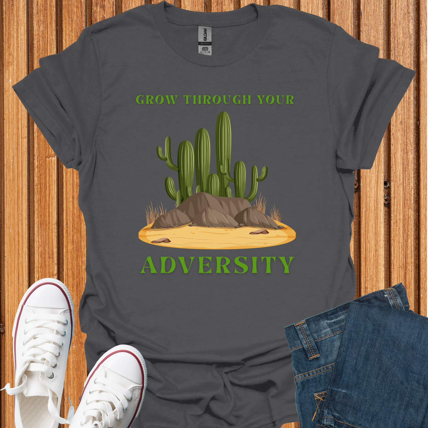 Grow Through Your Adversity Cactus T-Shirt