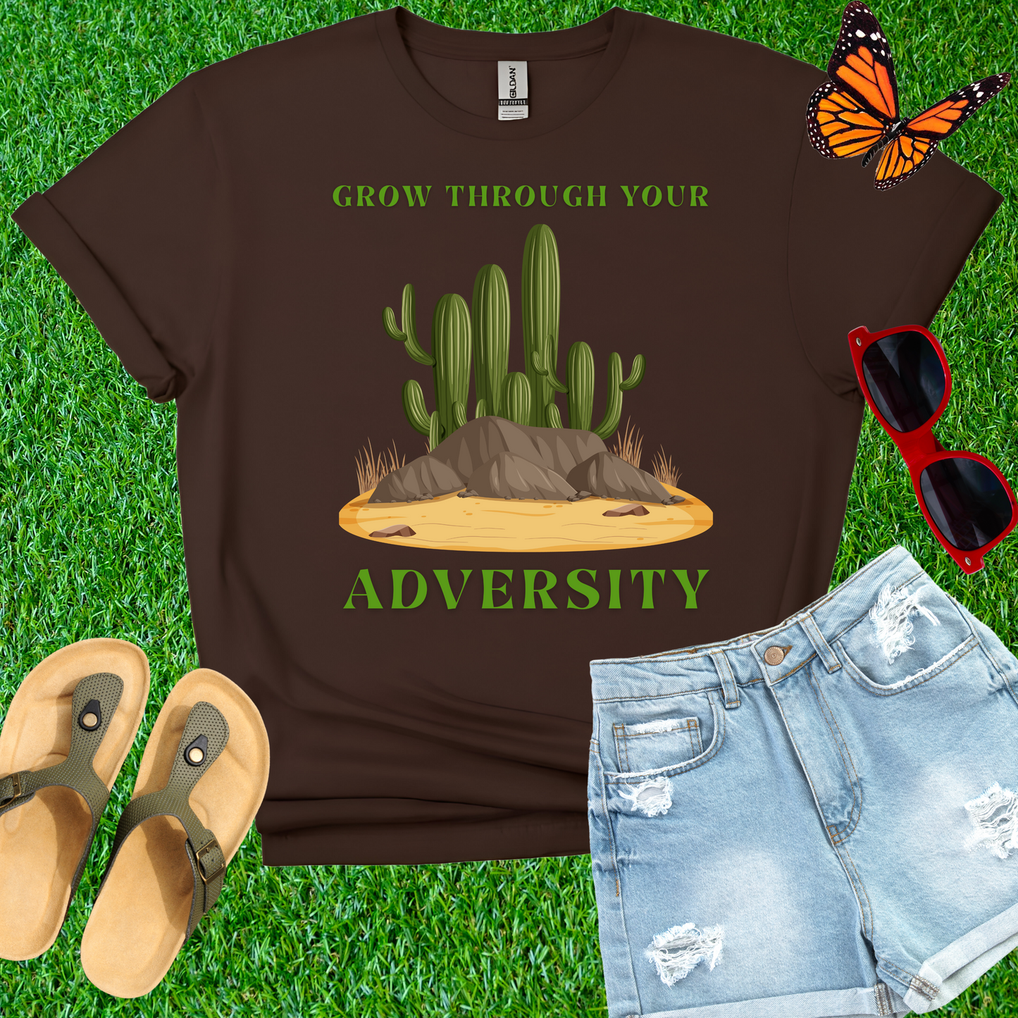 Grow Through Your Adversity Cactus T-Shirt