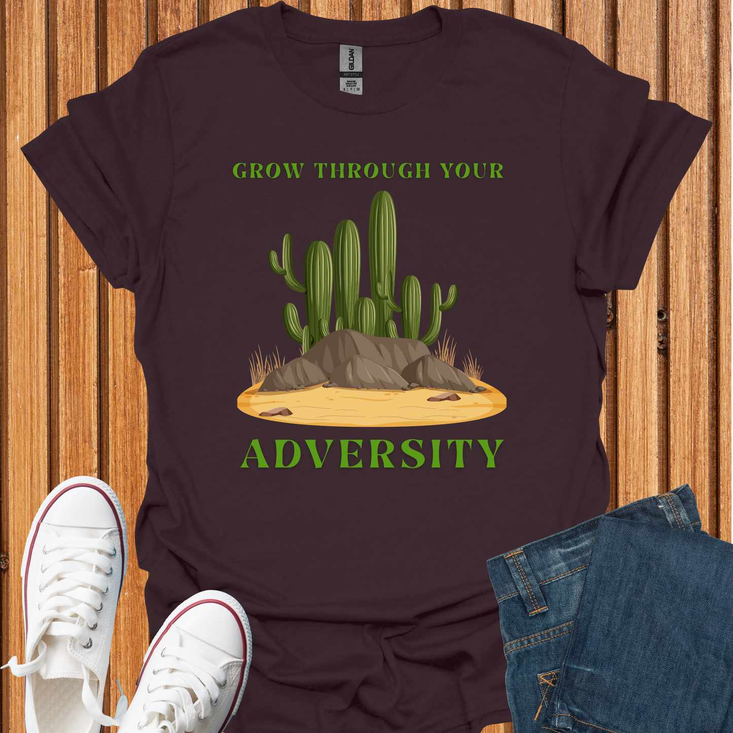 Grow Through Your Adversity Cactus T-Shirt