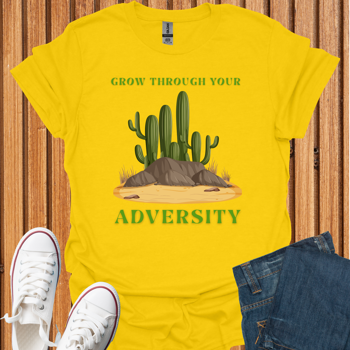 Grow Through Your Adversity Cactus T-Shirt