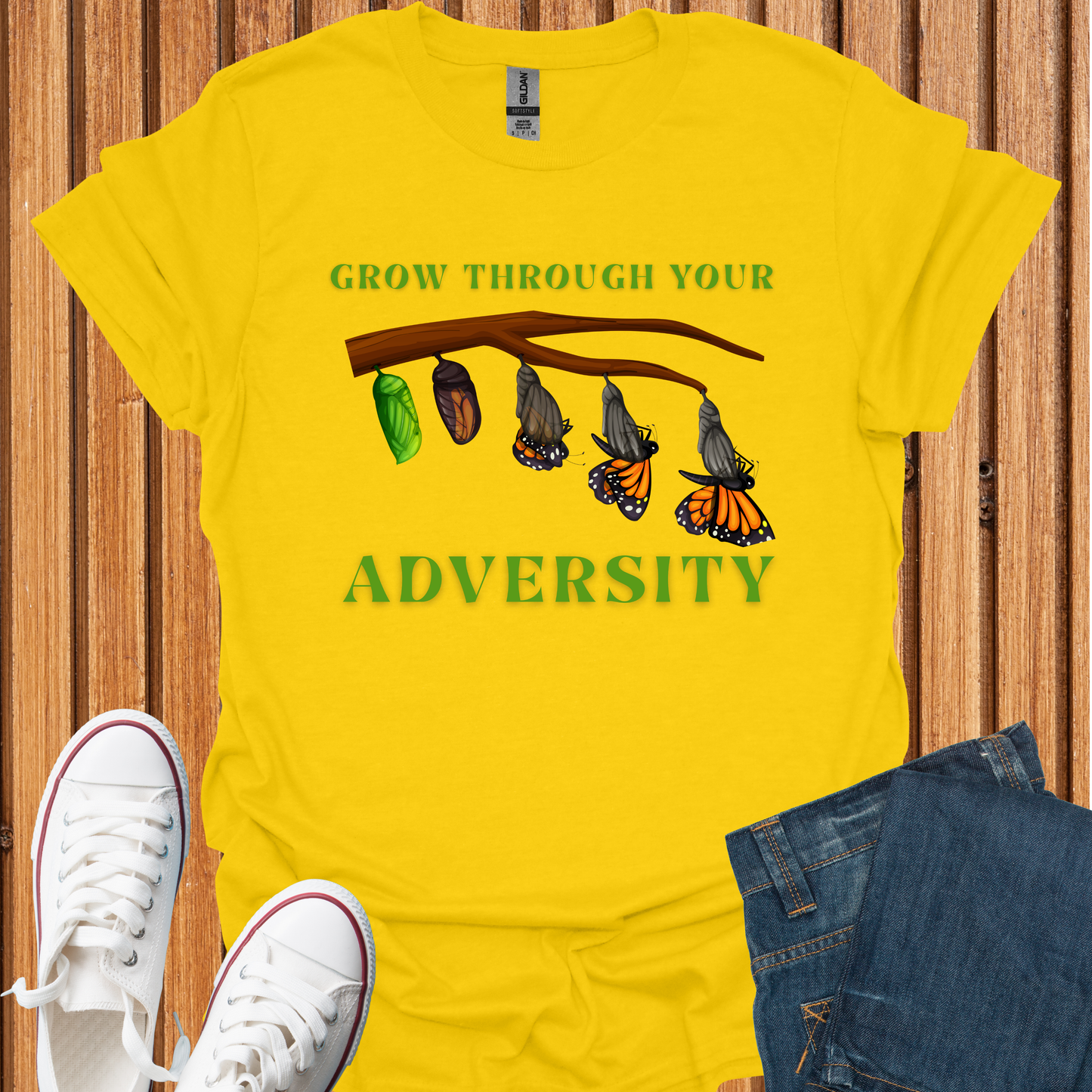 Grow Through Your Adversity Butterfly T-Shirt