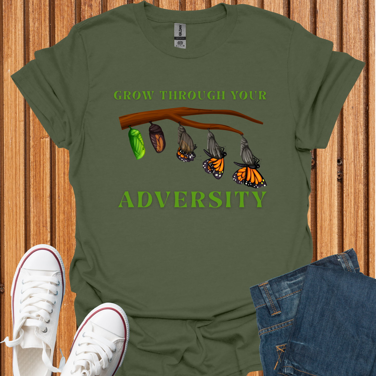 Grow Through Your Adversity Butterfly T-Shirt