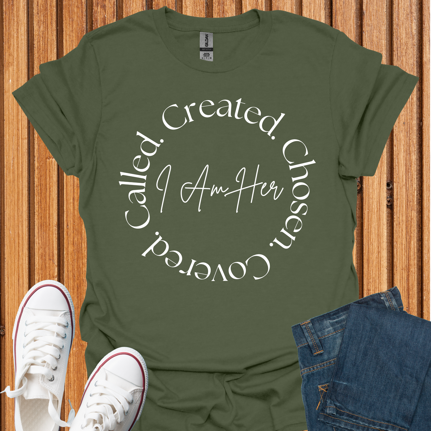 I Am Her: Created-Chosen-Covered-Called - T-Shirt