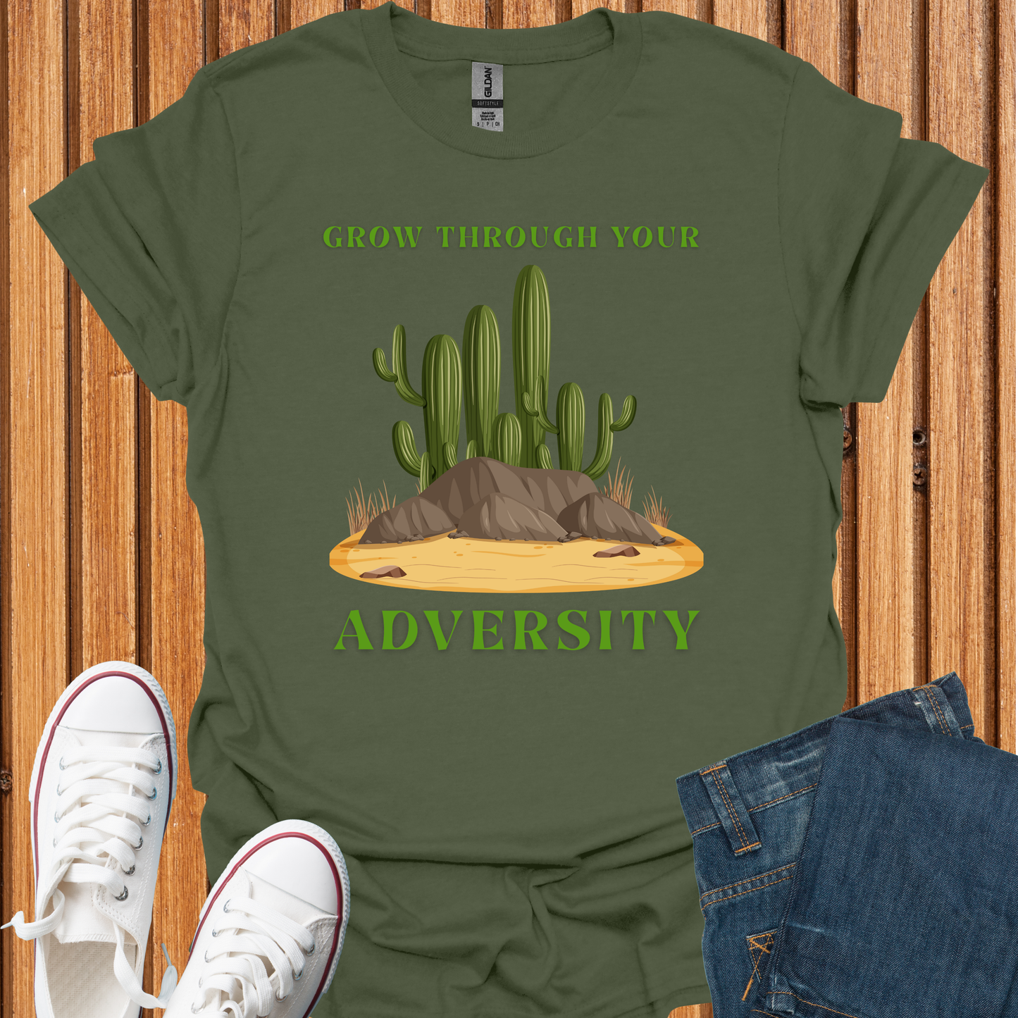 Grow Through Your Adversity Cactus T-Shirt