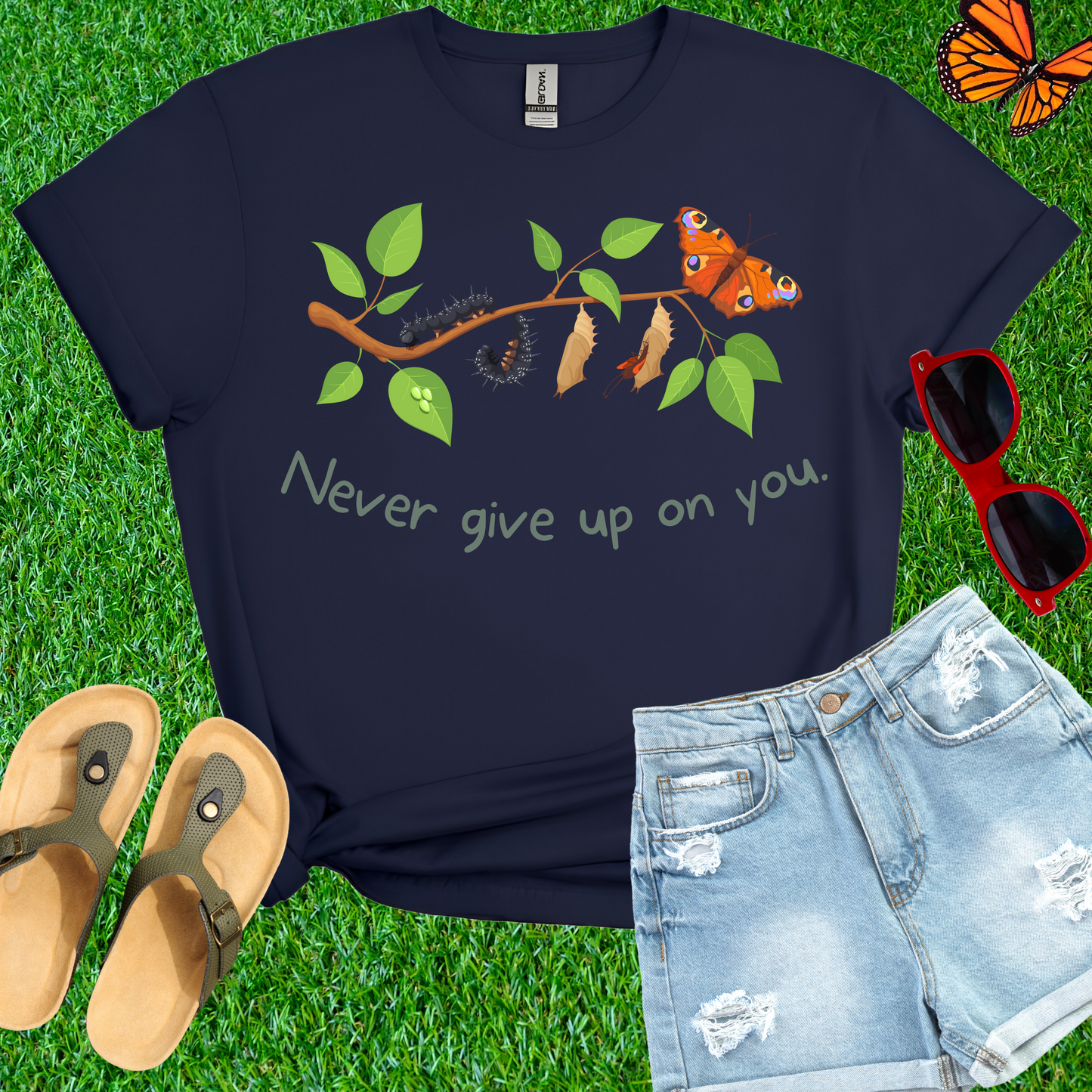 Never Give Up On You Butterfly T-Shirt