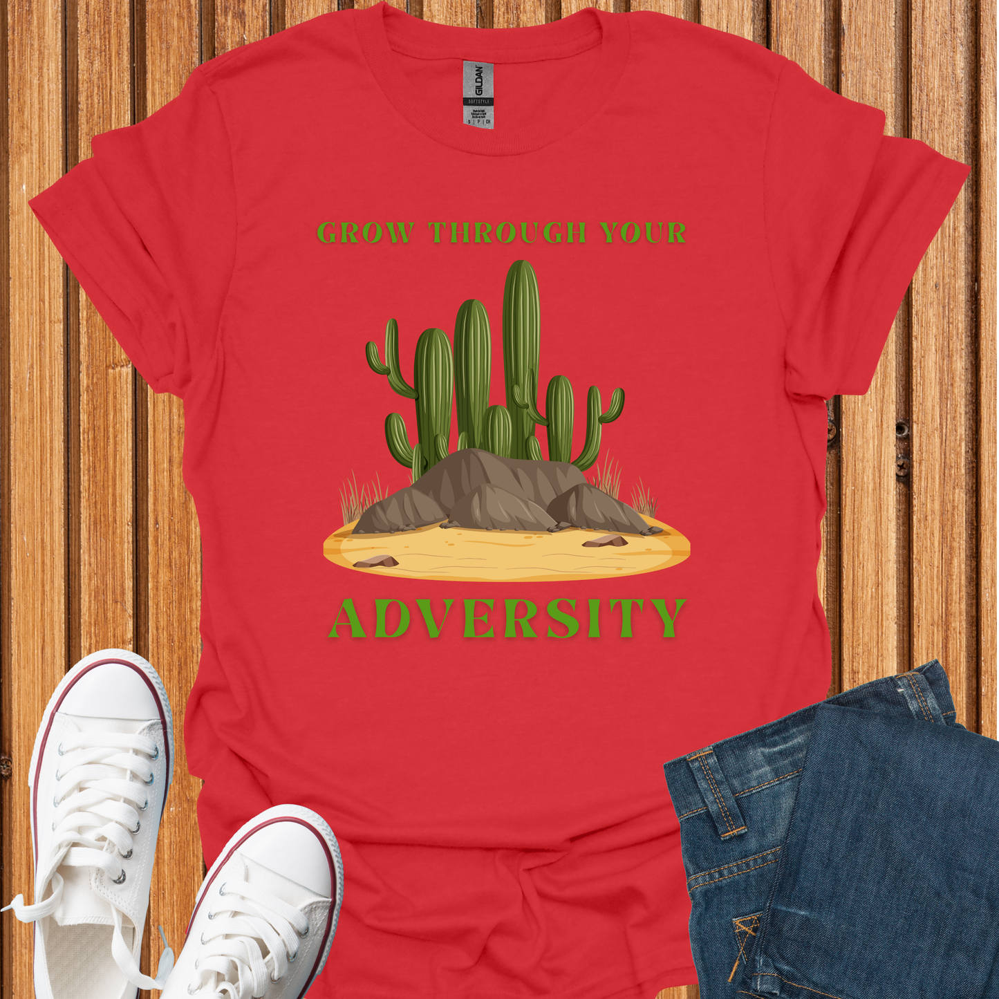 Grow Through Your Adversity Cactus T-Shirt