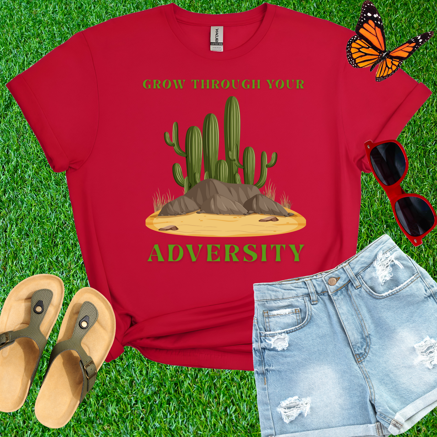 Grow Through Your Adversity Cactus T-Shirt
