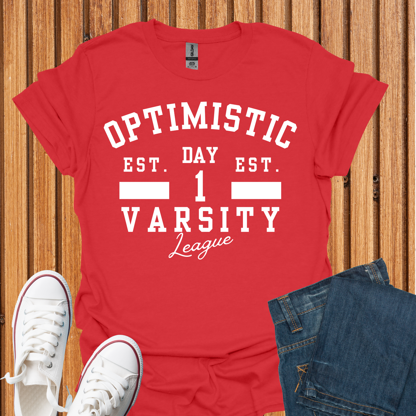 Optimistic Varsity T-Shirt