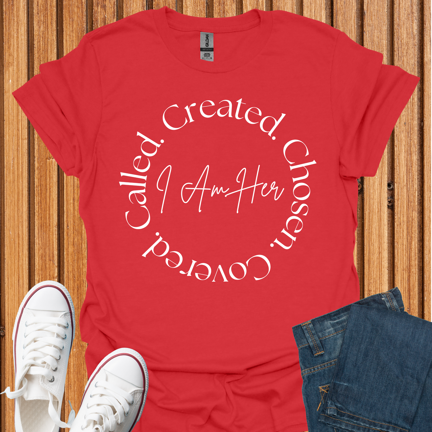 I Am Her: Created-Chosen-Covered-Called - T-Shirt