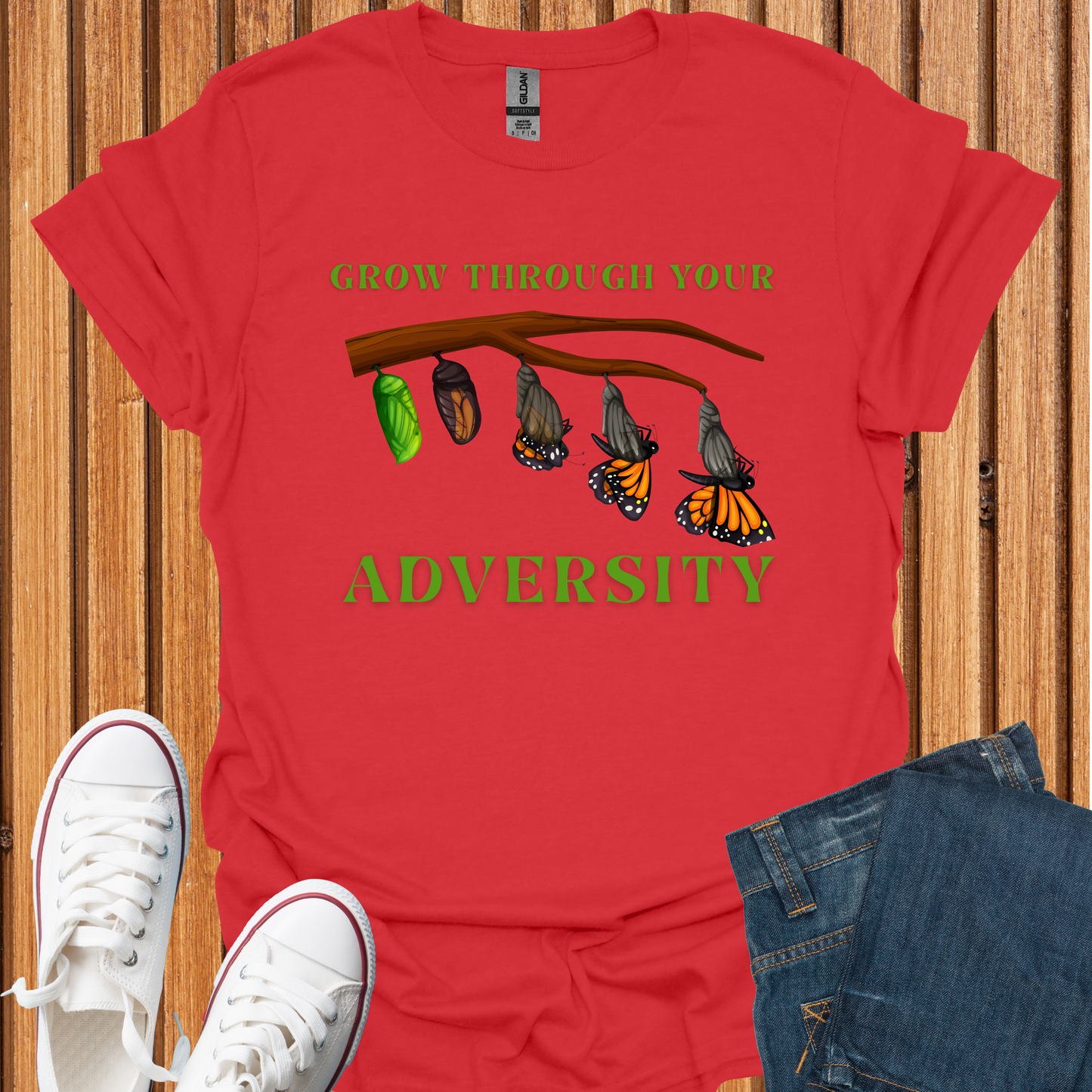 Grow Through Your Adversity Butterfly T-Shirt