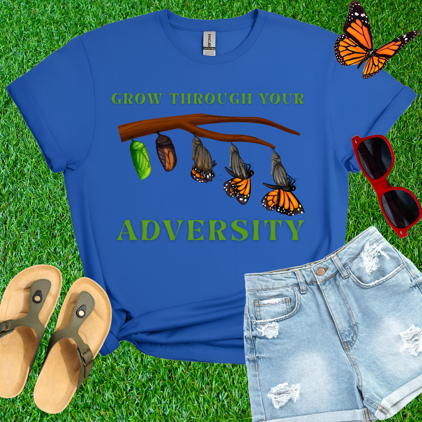 Grow Through Your Adversity Butterfly T-Shirt