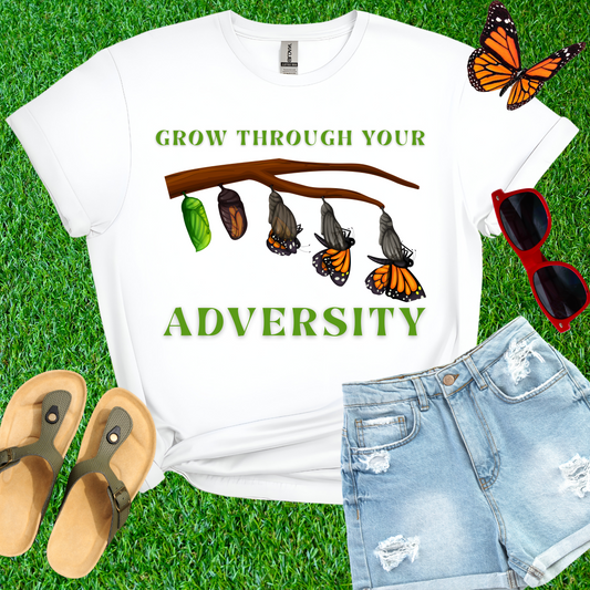 Grow Through Your Adversity Butterfly T-Shirt