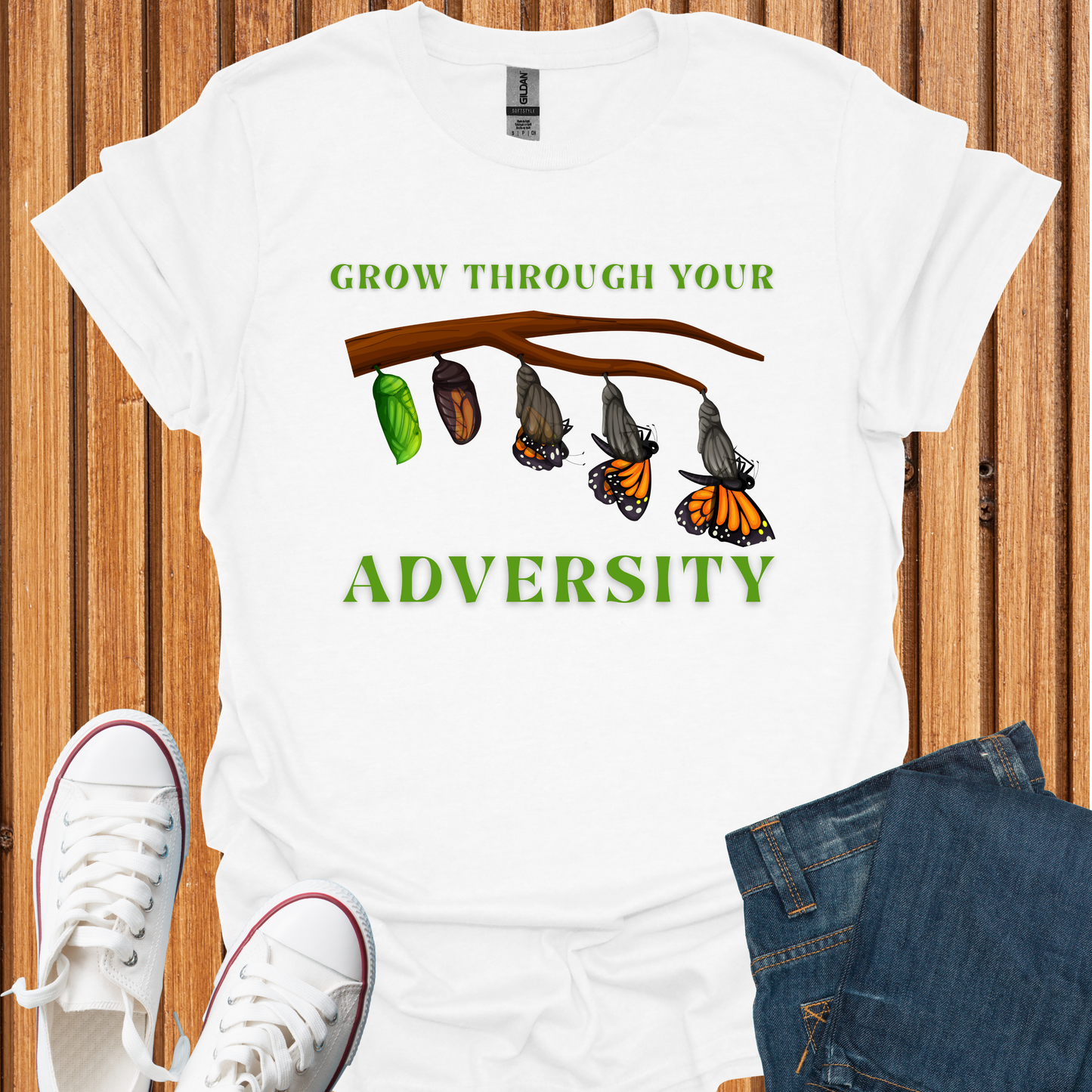 Grow Through Your Adversity Butterfly T-Shirt