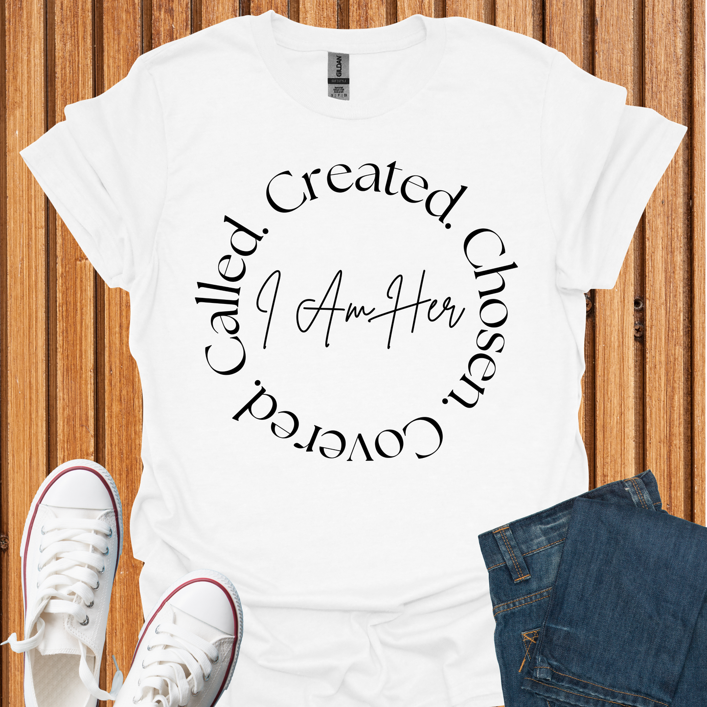 I Am Her: Created-Chosen-Covered-Called - T-Shirt