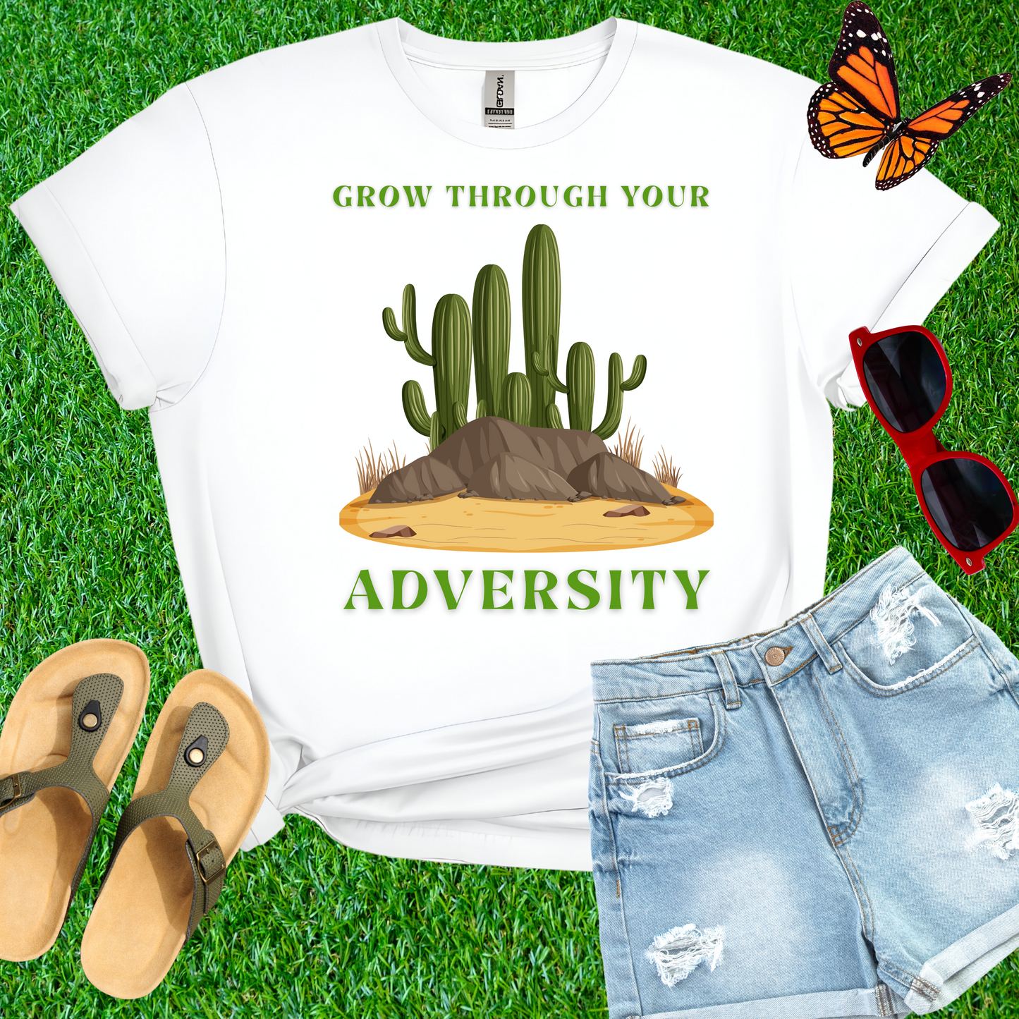 Grow Through Your Adversity Cactus T-Shirt