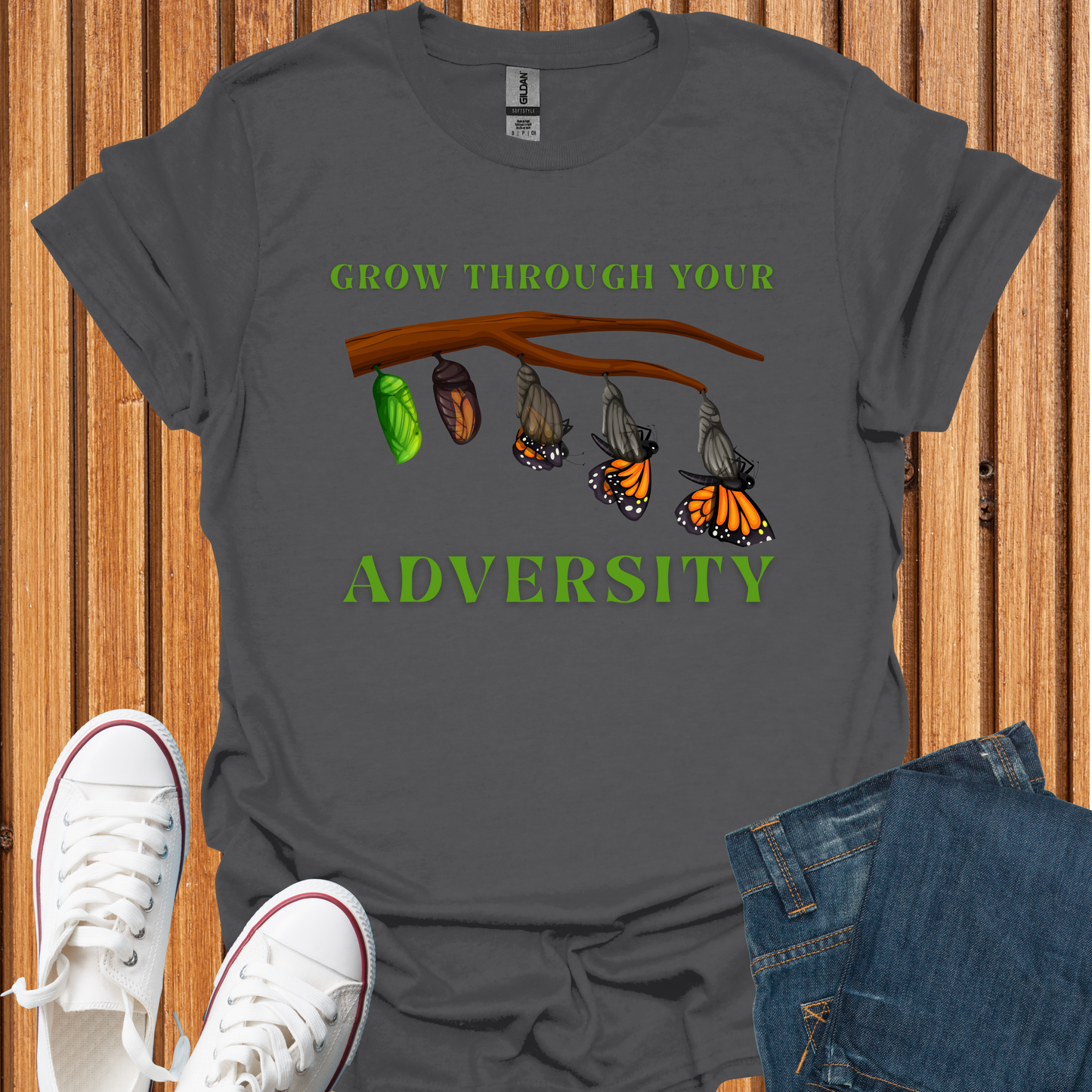 Grow Through Your Adversity Butterfly T-Shirt