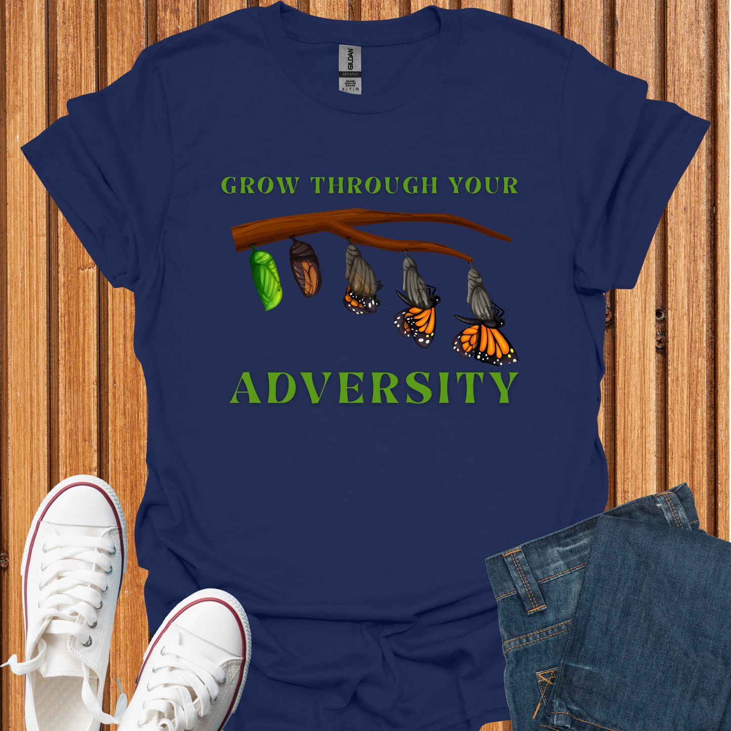 Grow Through Your Adversity Butterfly T-Shirt